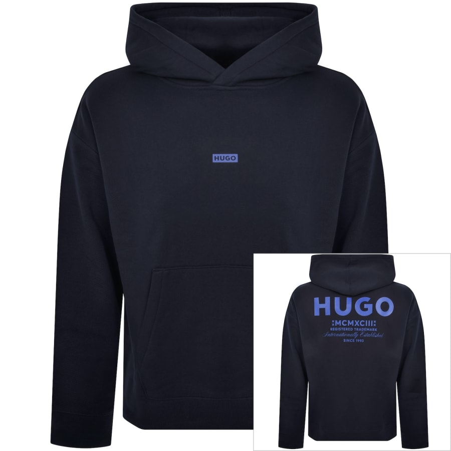 HUGO Blue Nazardo Hoodie Navy Mainline Menswear Denmark